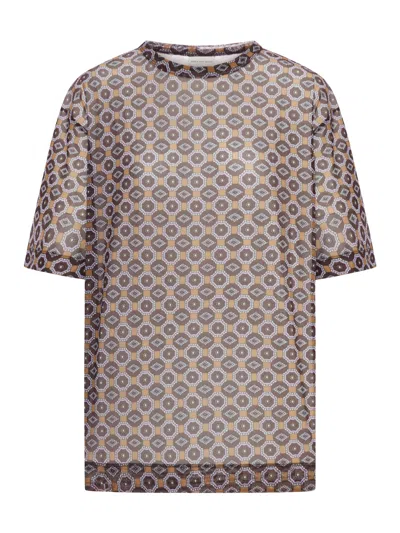 Dries Van Noten Oversized Transparent T-shirt In Brown