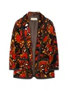 Dries Van Noten Oversized Velvet Blazer In Multi