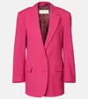 Dries Van Noten Oversize-blazer Aus Wolle Und Mohair In Pink