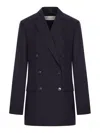 Dries Van Noten Oversized Wool Blazer In Blue