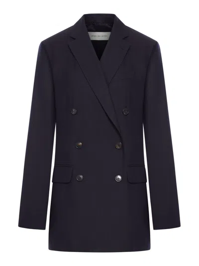 Dries Van Noten Oversized Wool Blazer In Blue