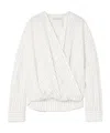 Dries Van Noten Oversized Wrap-effect Pinstriped Cotton-poplin Blouse In White