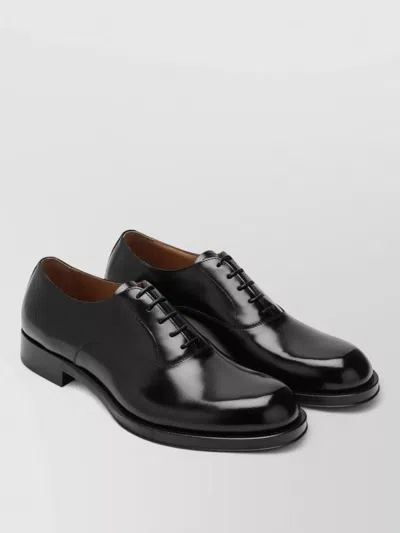 Dries Van Noten Oxford Shoes Almond Toe Leather Sole In Black