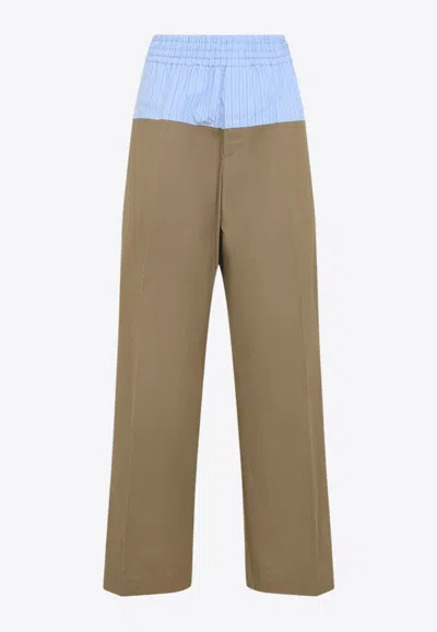Dries Van Noten Pablo Two-toned Pants In Brown