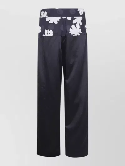 Dries Van Noten Pablo Wide Leg Floral Trousers In Black