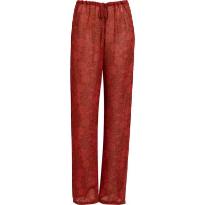 Dries Van Noten Pachas Floral Georgette Drawstring Pants
