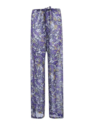 Dries Van Noten Pachas Georgette Trousers In Multi