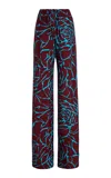 Dries Van Noten Pachas Printed Straight-leg Pants In Burgundy