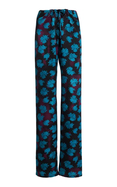 Dries Van Noten Pachas Silk Drawstring Trousers In Animal Print