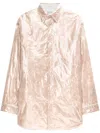 Dries Van Noten Puff Sleeve Oversized Nylon Shirt In Neutrals