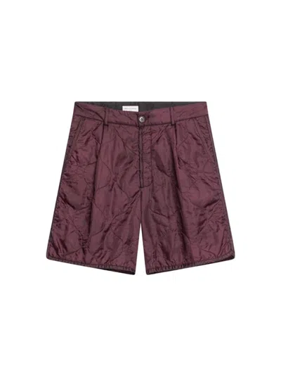 Dries Van Noten Padded Shorts In Pink & Purple