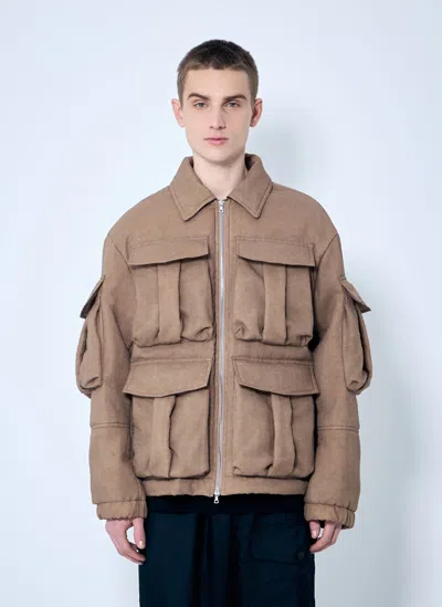 Dries Van Noten Padded Vow Bis Jacket In Brown