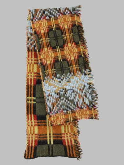 Dries Van Noten Paintwork Wool-blend Scarf For Women In Orange