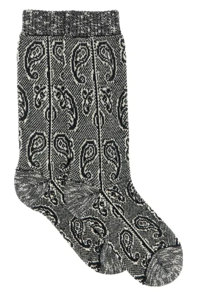 Dries Van Noten Paisley Jacquard Socks In Black
