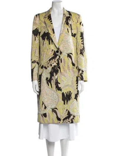Pre-owned Dries Van Noten Paisley Print Coat In Yellow
