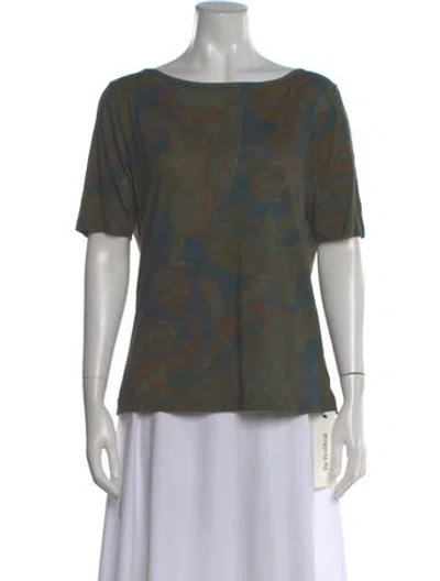 Pre-owned Dries Van Noten Paisley Print Crew Neck T-shirt In Green
