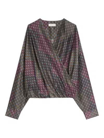 Dries Van Noten Paisley-print Draped Top In Multi