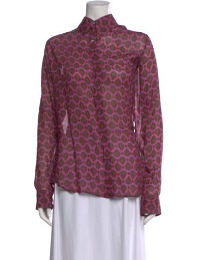 Pre-owned Dries Van Noten Paisley Print Long Sleeve Blouse In Multi