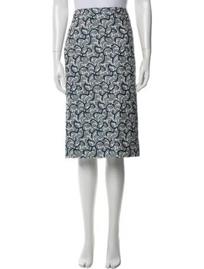 Pre-owned Dries Van Noten Paisley Print Midi Length Skirt In Blue