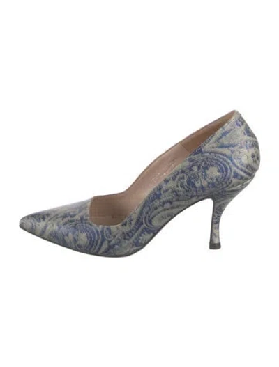 Pre-owned Dries Van Noten Paisley Print Pumps In Gray