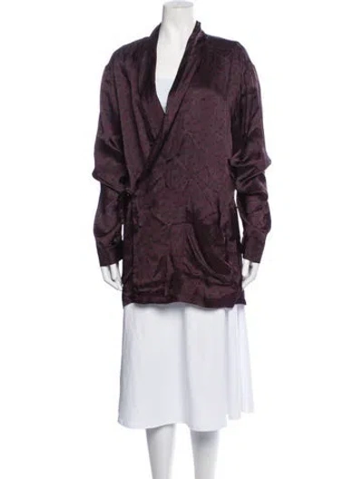 Pre-owned Dries Van Noten Paisley Print Robe In Burgundy