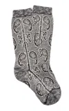 Dries Van Noten Paisley Jacquard Knit Ankle Socks In Black