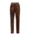 Dries Van Noten Palacos Leopard Print Casual Pants In Black