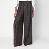 Dries Van Noten Striped Wide-leg Pants Featuring Button Detail In Brown