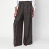 Dries Van Noten Striped Wide-leg Pants Featuring Button Detail In Brown
