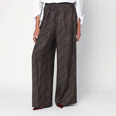 Dries Van Noten Palazzo Pants With A Pattern In Gray