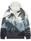 Dries Van Noten Palm Print Hoodie In Blau