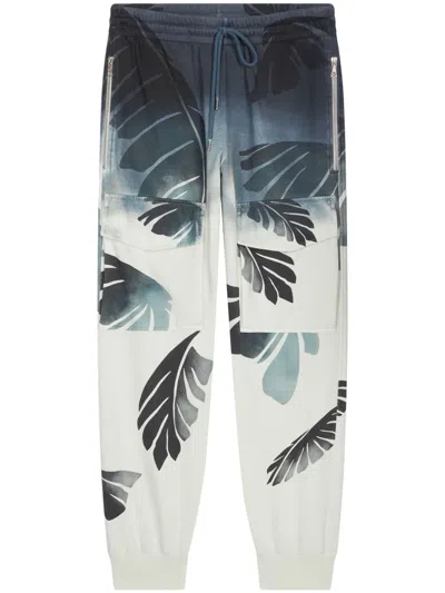 Dries Van Noten Palm-printed Trousers In Blue
