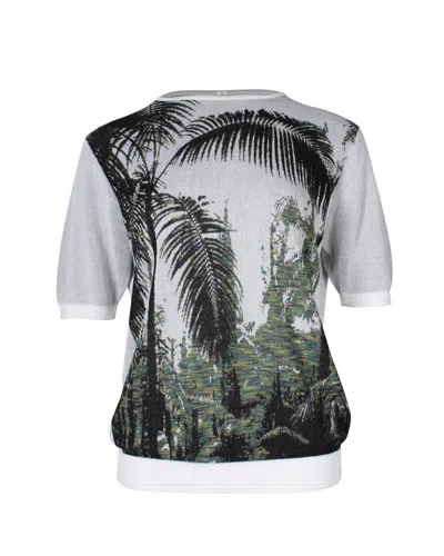 Dries Van Noten Palm Tree Print Top In White Cotton