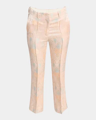 Dries Van Noten Paloma Floral Jacquard Straight-leg Ankle Pants