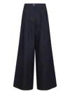 Dries Van Noten Dark Blue Denim Pamplona Wide-leg Jeans In Black