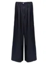 Dries Van Noten Wide-leg Pleated Front Belt Loops Trousers In Blue