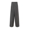 Dries Van Noten High Waist Wide Leg Trousers With Button Detail In Gray
