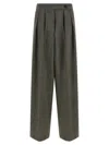 Dries Van Noten Wide Gray Wool Palazzo Pants In Gray