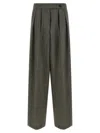 Dries Van Noten High Waist Wide Leg Trousers With Button Detail In Green