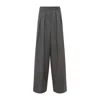 Dries Van Noten High Waist Wide Leg Trousers With Button Detail In Gray