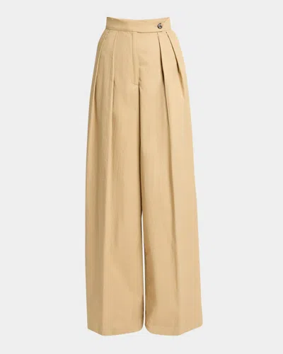DRIES VAN NOTEN PAMPLONA PLEATED WIDE LEG PANTS