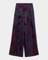 Dries Van Noten Pamplona Pleated Wide-leg Pants In Blue