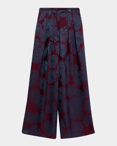 Dries Van Noten Pamplona Pleated Wide-leg Pants In Blue