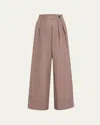 Dries Van Noten Pamplona Pleated Wide-leg Pants In Taupe