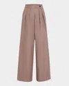 Dries Van Noten Pamplona Pleated Wide-leg Pants In Taupe