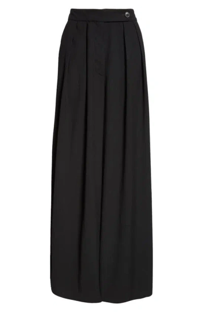 Dries Van Noten Pamplona Pleated Wide Leg Trousers In Black 900