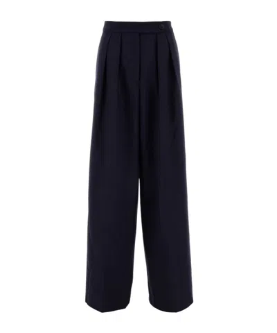 Dries Van Noten Pamplona Wide Leg Pants In Blue