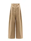 Dries Van Noten Womens Beige Pleated Two-slip-pockets Wide-leg High-rise Cotton Trousers In Beige