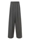 Dries Van Noten High Waist Wide Leg Trousers With Button Detail In Gray