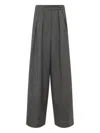 Dries Van Noten High Waist Wide Leg Trousers With Button Detail In Gray